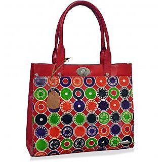 arpera Geometric Genuine Leather Office Bag  red C11524-3A - Handbags | Buy online on ZillyBuy