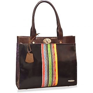 arpera Vintage Genuine Leather Office Bag  black brown  C11524-2A - Handbags | Buy online on ZillyBuy