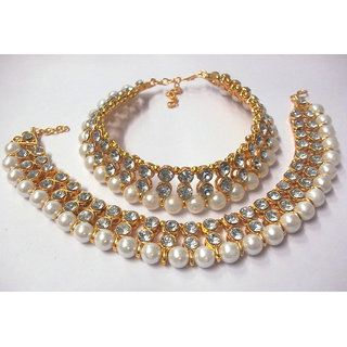 Golden big stone pearl anklet - Anklets | Buy online on ZillyBuy