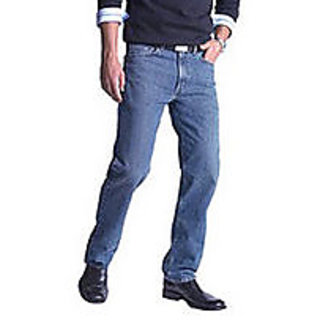 Luxurious Men Men's Cotton Stuff Regular Fit Blue Jeans 2026 at ShopCircuit | ONDC