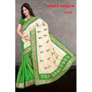 Green Silky Touch Saree