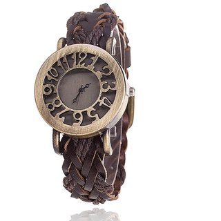 women fancy watch in d brown 
