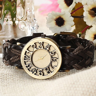 Eleganzza analog Women Gold Dial Womens Watch (HollowBrown)