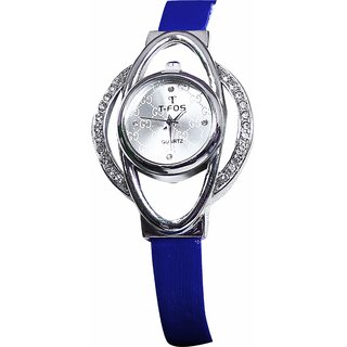 women tfos ladies blue analog beauty watches