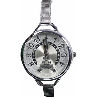 women sliver eiffel wadding party analog nice girls watches