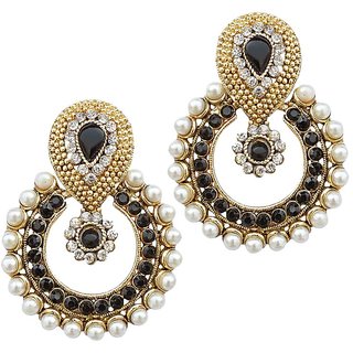 Women Kundan Black AD Ramleela Earrings Wedding Jewellry For Girlsladies