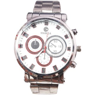 Men Sliver Big Dial Analog Casual Boy Watches