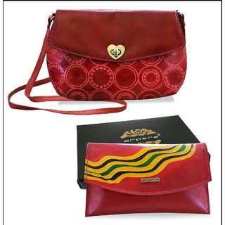 Arpera leather sling bag gift combo for women CB16017 - Handbags | Buy online on ZillyBuy