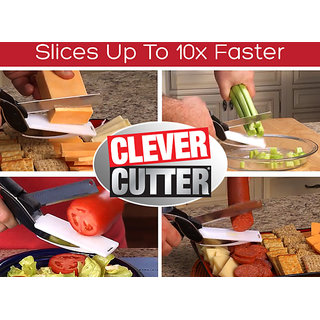 Clever Cutter 2-in-1 Knife  Cutting Board Scissors As Seen On TV