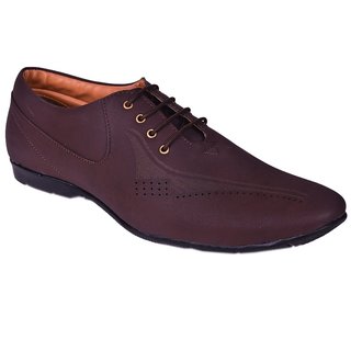 messi men brown lace up formal shoes