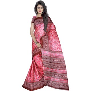SVB Saree Multicolor Art Silk Block Print Saree With Blouse - Sarees | Buy online on ZillyBuy