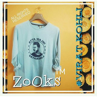 Z Mens Sky Blue Printed 100% Cotton Round Neck T-Shirt