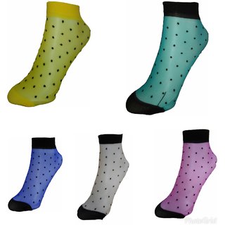 Transparent Designer Socks for Girl Pack Of 5 Pair - Socks | Buy online on ZillyBuy