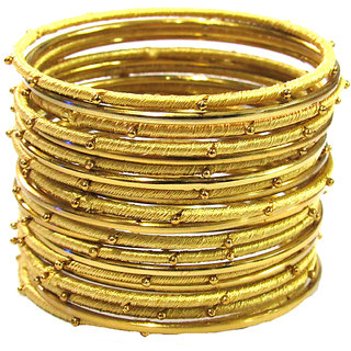 Golden Thread Bangles Set of 24 - Bangles & Bracelets | Buy online on ZillyBuy