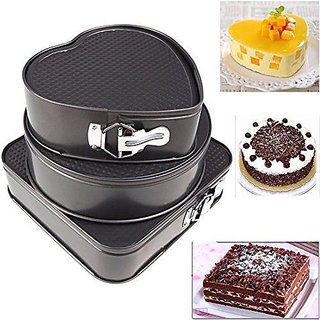 HEART/ROUND/SQUARE SHAPED CAKE MPOULDS(SET OF 3) - Cookware | Buy online on ZillyBuy