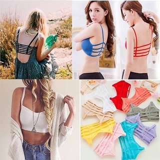 Asma 6 Straps Multicolor Padded Cotton Lycra Bralette Bra (Color Option Available)