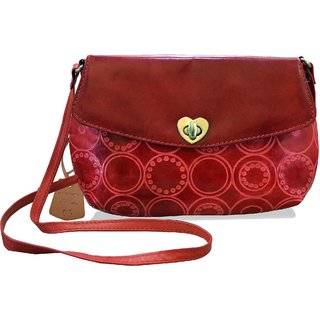 arpera Embossed Genuine Leather red Sling bag  C11517-3 - Handbags | Buy online on ZillyBuy