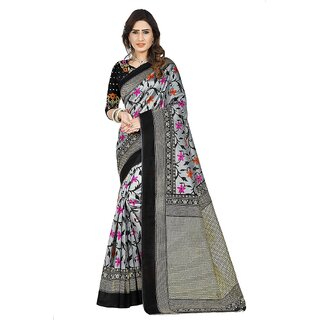SVB SAREE Black Colour Mysore Silk Saree With Blouse Piece - Sarees | Buy online on ZillyBuy