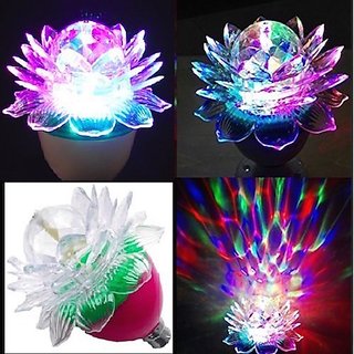 Multicolor 360 Degree LED Crystal Lotus Rotating Bulb for Decoration  Disco Function. B22 Holder - 1 Pc - Electricals | Buy online on ZillyBuy