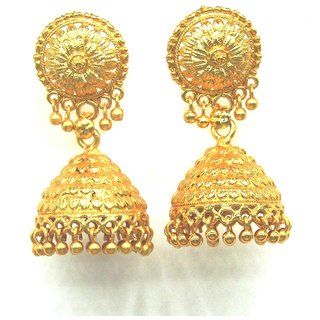 Gold Plated Round Shape Earring For Women SMCE519 - Earrings | Buy online on ZillyBuy