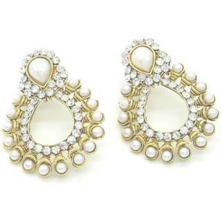White Pearl Stone Earring For Women SMCE520 - Earrings | Buy online on ZillyBuy