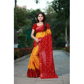 Sharda Creation Multicolour  Bandhni print saree - Sarees | Buy online on ZillyBuy