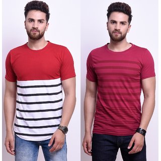 odoky axxitude men multicolor round neck t shirts for pack of 2 