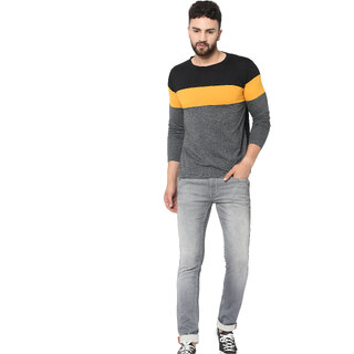 odoky colorblock full sleeves t shirt for men