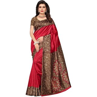 Maroon Kalamkari Silk 5.25 Mtr Saree With Blouse by Sharda Creation - Sarees | Buy online on ZillyBuy