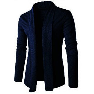 odoky men cotton blend blue shrug