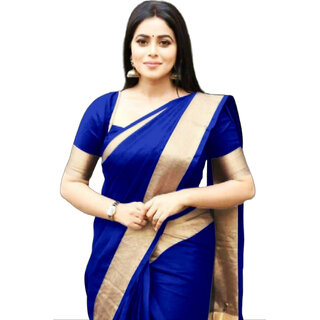 Art Silk Plain With Blouse Saree By SVB Saree - Sarees | Buy online on ZillyBuy