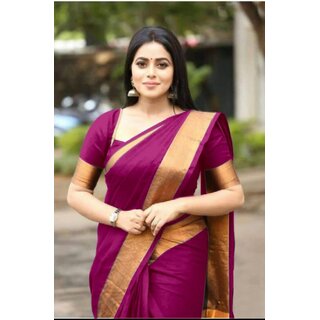 Svb Pink Art Silk Plain With Blouse Saree - Sarees | Buy online on ZillyBuy