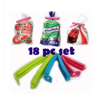 Evershine  3 Different 18 pcs Food Bag Clip Multicolor multicolor