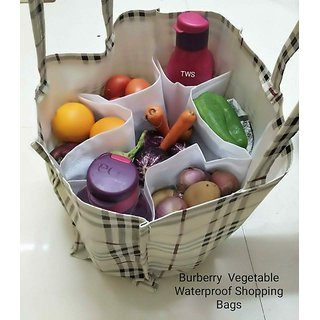 Waterproof Vegetable Shopping Bag With Pockets multicolor