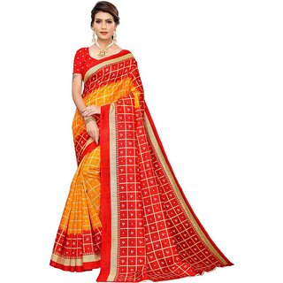 Sharda Creation Red Mysore Silk Printed With Blouse Saree - Sarees | Buy online on ZillyBuy