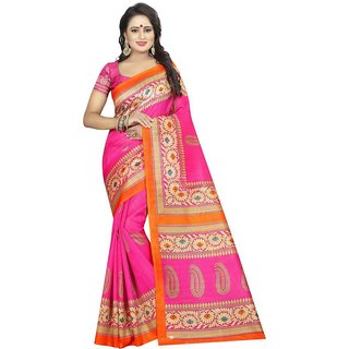Sharda Creation Pink Mysore Silk Printed With Blouse Saree - Sarees | Buy online on ZillyBuy