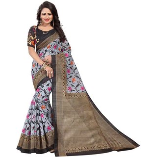 Sharda Creation Black Mysore Silk Printed With Blouse Saree - Sarees | Buy online on ZillyBuy