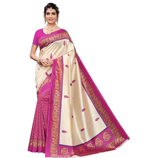 Sharda Creation Pink Mysore Silk Printed With Blouse Saree - Sarees | Buy online on ZillyBuy