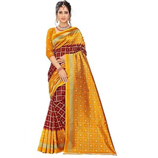 Sharda Creation Yellow Mysore Silk Printed With Blouse Saree - Sarees | Buy online on ZillyBuy