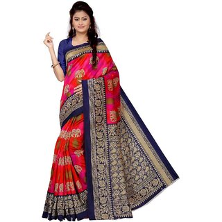 SVB Blue Mysore Silk Printed With Blouse Saree - Sarees | Buy online on ZillyBuy