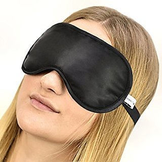 G-TRADE Sleeping Travelling Eye Mask 100 Cotton Silk Super Smooth Relax Eye Mask PROTECTION FOR EYES black