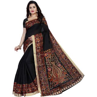 Sharda Creation Black Mysore Silk Printed With Blouse Saree - Sarees | Buy online on ZillyBuy