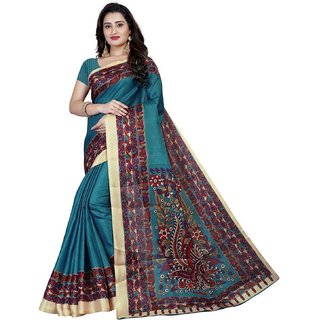 Sharda Creation Sky Blue Mysore Silk Printed With Blouse Saree - Sarees | Buy online on ZillyBuy