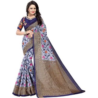 Sharda Creation Navy Mysore Silk Printed With Blouse Saree - Sarees | Buy online on ZillyBuy