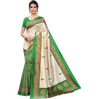 Sharda Creation Green Mysore Silk Printed With Blouse Saree - Sarees | Buy online on ZillyBuy