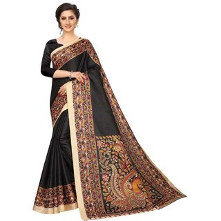 Sharda Creation Black Mysore Silk Printed With Blouse Saree - Sarees | Buy online on ZillyBuy