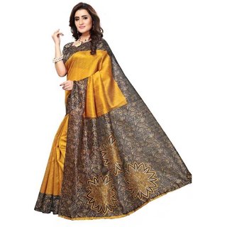 Sharda Creation Yellow Mysore Silk Printed With Blouse Saree - Sarees | Buy online on ZillyBuy