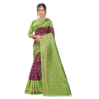 Sharda Creation Green Mysore Silk Printed With Blouse Saree - Sarees | Buy online on ZillyBuy