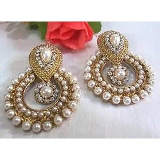 pearl tilak polki earrings - Earrings | Buy online on ZillyBuy