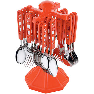 Arni Cutlery Set / Spoon Set / Spoon Stand for Kitchen and Dining 24 Pieces Stainless Steel Cutlery Set